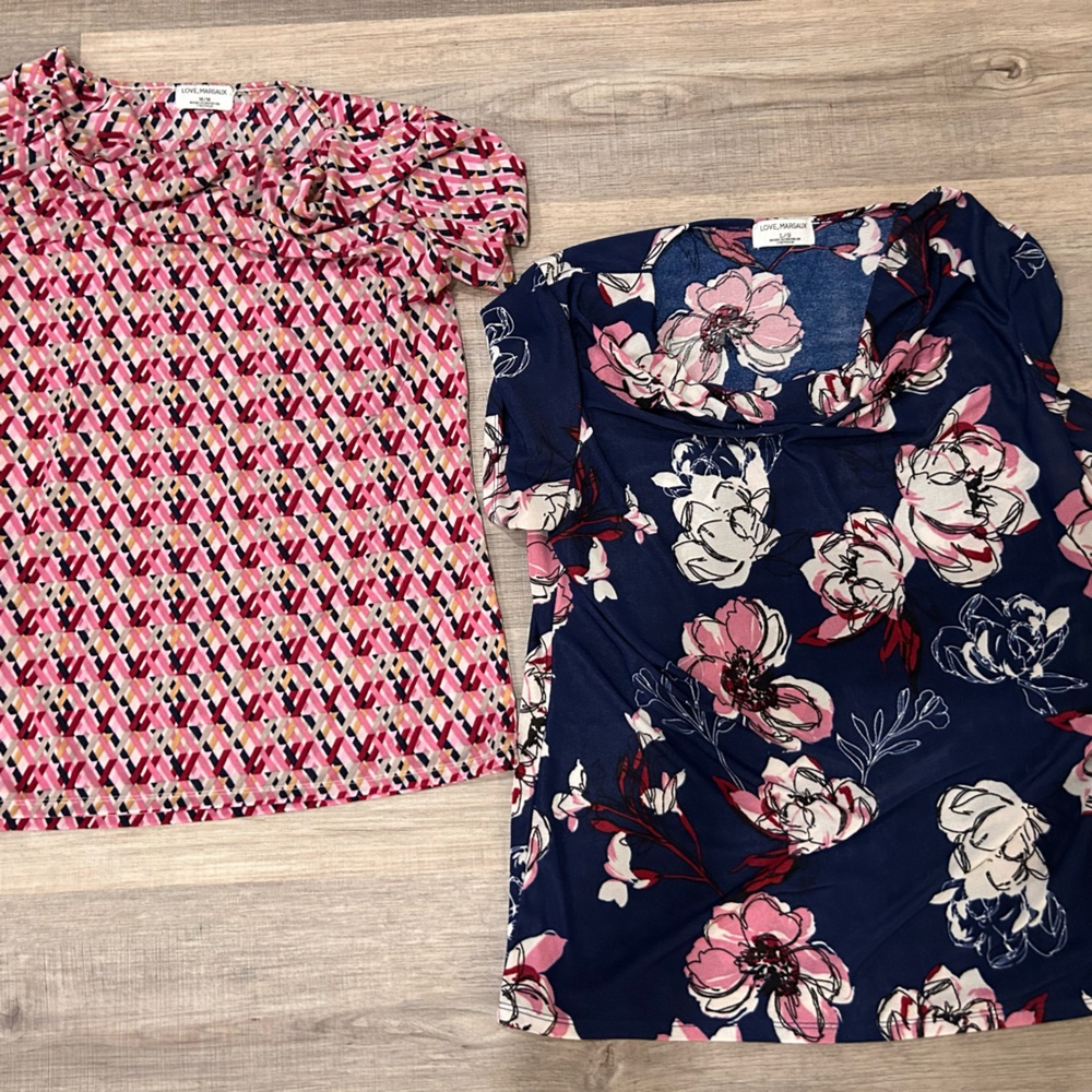Love, Fire Blue and Pink Floral Top